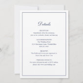 Invitation Mariage Élégant Classique Bleu Marine (Dos)