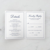 Invitation Mariage Élégant Classique Bleu Marine (Intérieur)