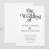 Invitation Mariage Élégant Classique Calligraphié (Devant / Derrière)