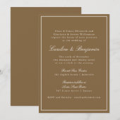 Invitation Mariage Élégant Classique Chaud Brun Script (Devant / Derrière)