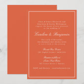 Invitation Mariage Élégant Classique Chaud Orange Script Form (Devant / Derrière)