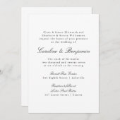 Invitation Mariage élégant classique classique classique clas (Devant / Derrière)