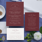 Invitation Mariage élégant classique de la Bourgogne
