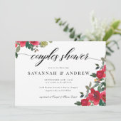 Invitation Mariage Élégant Classique Floral Script pour les C (Debout devant)