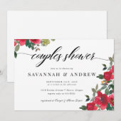Invitation Mariage Élégant Classique Floral Script pour les C (Devant / Derrière)