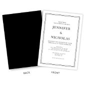Invitation Mariage élégant classique formel noir et blanc
