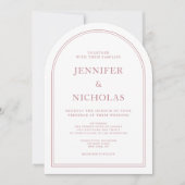 Invitation Mariage Élégant Classique Formel Rose (Devant)