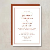 Invitation Mariage Élégant Classique Formel Terracotta