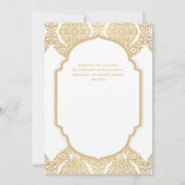 Invitation Mariage élégant classique Gold White Ornate (Dos)