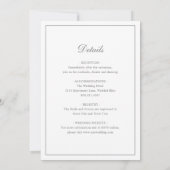 Invitation Mariage Élégant Classique Gris (Dos)