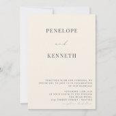 Invitation Mariage Élégant Classique Ivoire Noir Script (Devant)
