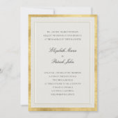 Invitation Mariage Élégant Classique Moderne Crème Doré Forme (Devant)