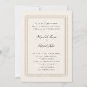 Invitation Mariage Élégant Classique Moderne Crème Formel (Devant)