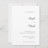 Invitation Mariage Élégant Classique Noir & Blanc (Devant)