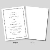 Invitation Mariage Élégant Classique Noir Et Blanc