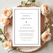 Invitation Mariage Élégant Classique Noir Et Blanc