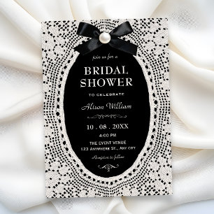 Invitation Mariage élégant classique noir et blanc
