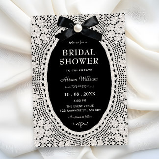 Invitation Mariage élégant classique noir et blanc