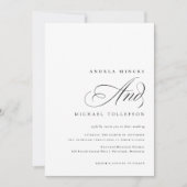 Invitation Mariage Élégant Classique Noir et Blanc (Devant)