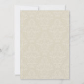 Invitation Mariage élégant classique script vintage beige (Dos)