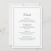 Invitation Mariage Élégant Classique Vert Forêt (Dos)