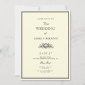 Invitation Mariage Élégant Classique Vintage (Devant)