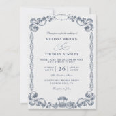 Invitation Mariage élégant classique vintage à budget code QR (Devant)