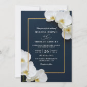 Invitation mariage élégant code qr chic floraison d'orchidée (Devant)