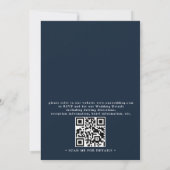 Invitation mariage élégant code qr chic floraison d'orchidée (Dos)