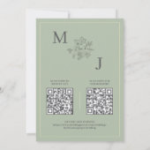 Invitation Mariage Élégant Code QR Dusty Sage (Dos)