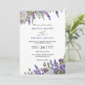 Invitation Mariage élégant code QR lavande violet clair (Debout devant)