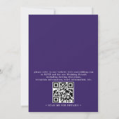 Invitation Mariage élégant code QR lavande violet clair (Dos)