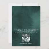 Invitation Mariage élégant code QR monogramme vert émeraude (Dos)