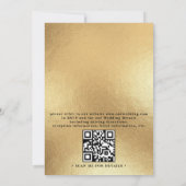 Invitation Mariage Élégant Code QR Or Rustique Fleurs Dentell (Dos)