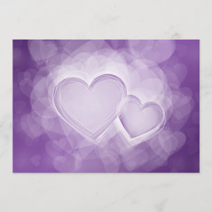 Invitation Mariage élégant Coeurs modernes violets
