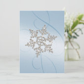 Invitation Mariage Elegant Crystal Snowflake (Debout devant)
