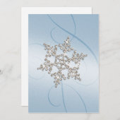 Invitation Mariage Elegant Crystal Snowflake (Devant / Derrière)