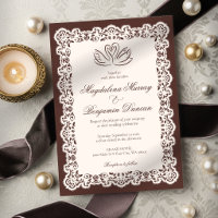 Mariage élégant cygne marron ivoire vintage