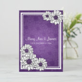 Invitation Mariage élégant Dahlia Floral Purple (Debout devant)