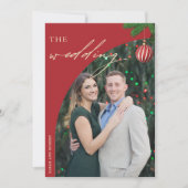 Invitation Mariage élégant d'arche photo de Noël (Devant)