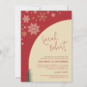 Invitation Mariage élégant d'arche photo de Noël (Dos)