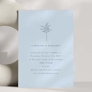 Invitation Mariage élégant d'art linéaire d'arbre de palmier