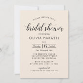 Invitation Mariage Élégant Date Script Mariage Shower de Fian (Devant)