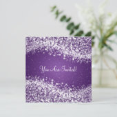 Invitation Mariage élégant de 5,25 po, vague d'étincelle viol (Debout devant)