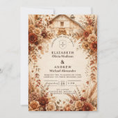 Invitation Mariage Élégant de Barn d'Automne (Devant)