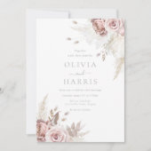 Invitation Mariage élégant de Blush & Ivory (Devant)