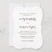 Invitation Mariage élégant de cacao et blanc avec des points  (Devant)