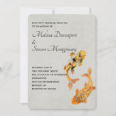 Invitation Mariage élégant de carpes koï or (Devant)