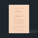Invitation Mariage élégant de Celine Peach<br><div class="desc">Invitations de mariage classiques avec un design simple et intemporel avec un script élégant et des polices serif traditionnelles.</div>