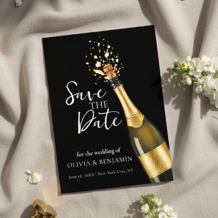 Invitation Mariage Élégant de Champagne Save the Date